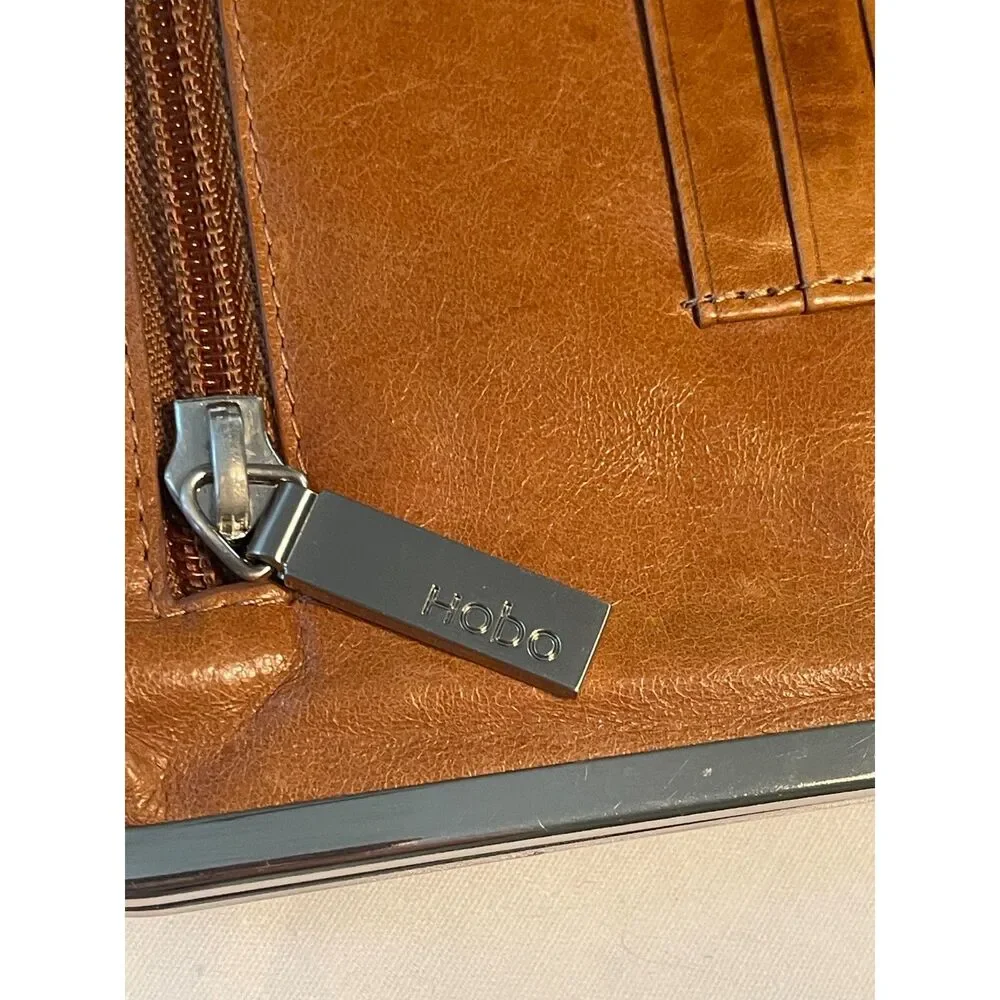HOBO International Lauren Leather Double Kiss Locks Frame Clutch Wallet Vintage